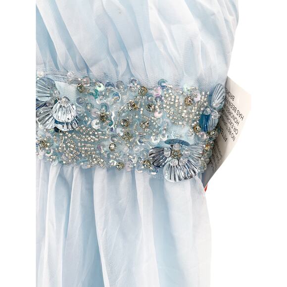 MAC DUGGAL Dress Size 12 Evening Gown Sequin NEW Light Blue Halter Neck High Low - Picture 7 of 10